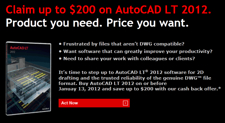 AutoCAD LT Rebate Scheme